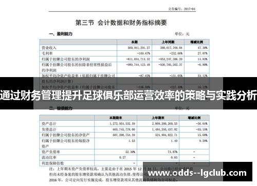 通过财务管理提升足球俱乐部运营效率的策略与实践分析 通过财务管理提升足球俱乐部运营效率的策略与实践分析